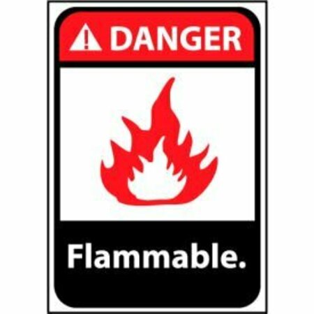 NATIONAL MARKER CO Danger Sign 14x10 Aluminum - Flammable DGA15AB